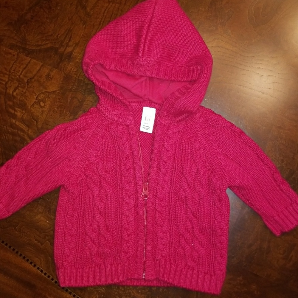 Baby Gap red hooded zipper sweater